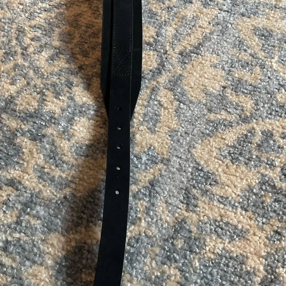 J. Crew Black Leather Belt with Gold Buckle - Picture 4 of 4